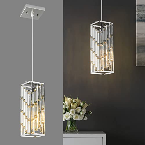 Chrome Pendant Lighting Modern Pendant Light, Mini Crystal Chandeliers,Adjustable Pendant Light Fixture for Kitchen Island Dinning Room Bedroom (1 Pack) - color: Chrome, size: 1-Pack