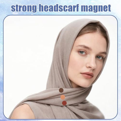 12pcs Strong Hijab Magnets, 0.54x0.26in Multi-Functional No-Snag Matte Round Pinless Hijab Magnets Clips for Women Scarf Shirt Veil Dress Clothes(6 Colors) - color: 6 Colors
