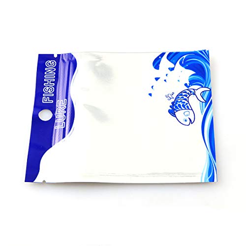20pcs Plastic Soft Bait Bags Portable Self Seal Fishing Hook Package Storage Bags, Blue