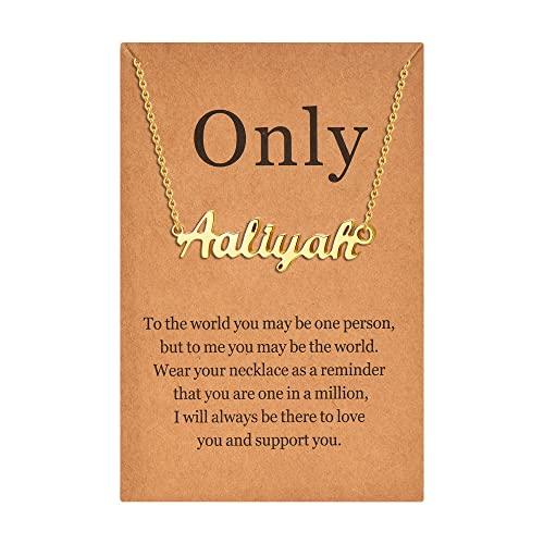 Lcherry Name Necklace Personalized for Women Gold Plated Nameplate Necklace Gifts for Girls - style: Aaliyah