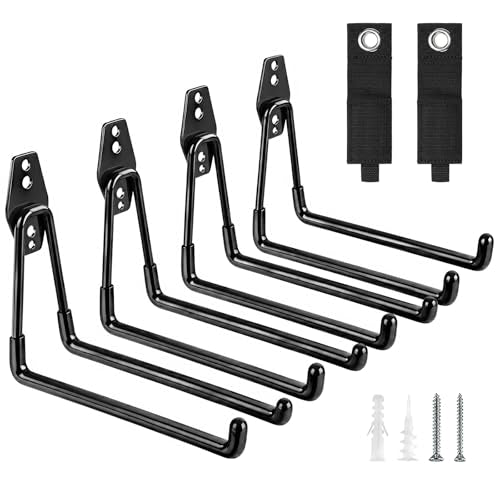 Large Garage Hooks Heavy Duty, 4 Pack 7.5 inch Garage Wall Hooks for Hanging Ladder, Kayak, Bike, Chair and Tool