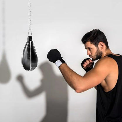 Pro Boxing Double End Speed Ball with Adjustable Chain, Pu Leather Reflex Punching Bag, and Striking Ball for MMA Hand-Eye Speed Training