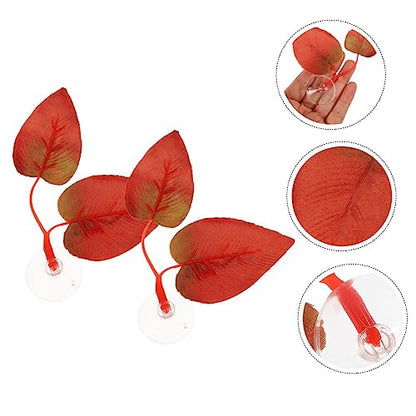 Yardwe 2pcs Betta Leaf Pad Hammock for Fish Tank Comfortable Resting Place and Aquarium Decoration Cup Design for Betta Spawning and Habitat