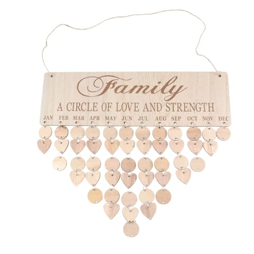 Homoyoyo wooden calendar wall hanging Birthday reminder Birthday calendar ramadan family wooden tags wood tags wood grain Bamboo listing