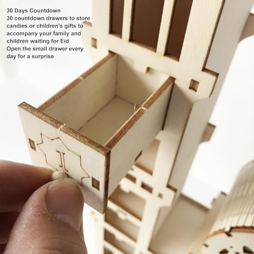 Wooden Ramadan Advent Calendar 30 Storage Drawers DIY Countdown Eid Calendar 30 Storage Drawers for Home Party Home Decoration