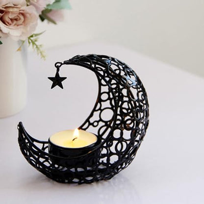 Metal Moon Stand Moon Shaped Holder Tealight Holder Candlestick Table Centerpiece Ramadans Decorations Tealight Stands - color: Gold