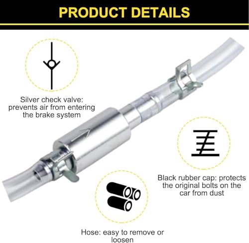 4 PCS Universal Brake Fluid Deflerator, Brake Bleed Hose, Brake System Bleeding Tools, Auto Motorcycle Clutch One-Way Check Valve Tube Deflation Tool Kit Hose with Metal Clamp (2 PCS) - color: 2 PCS