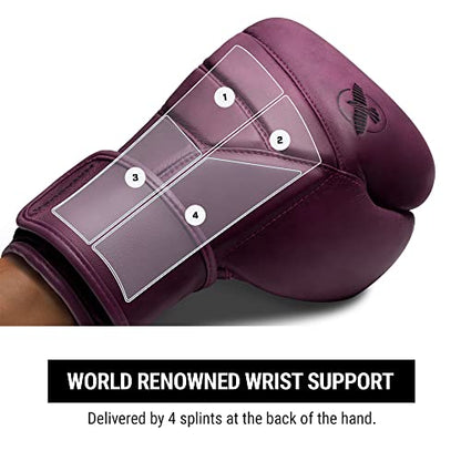 Hayabusa T3 LX Leather Boxing Gloves | Leather Boxing Gloves, Training Gloves Men and Women, Sparring Gloves, Heavy Bag Gloves, 16oz Boxing Gloves, Muay Thai Gloves - color: Wine, size: 12oz