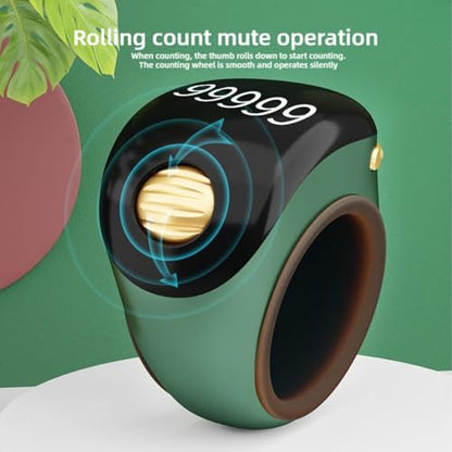 Smart Tasbih Zikr Rings, Interchangeable Tasbih Counter Rings, Adjustable Ring Finger Counter, APP Support Digital Counter Prayer Reminder Rings (Black) - color: Black