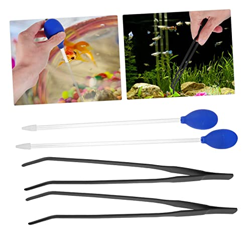Abaodam 4Pcs Fish Tank Cleaning Tools Aquarium Tweezers Pipette for Easy Water Changes Durable Lightweight Aquarium Accessories for Plants Substrate and Aquatic Pets