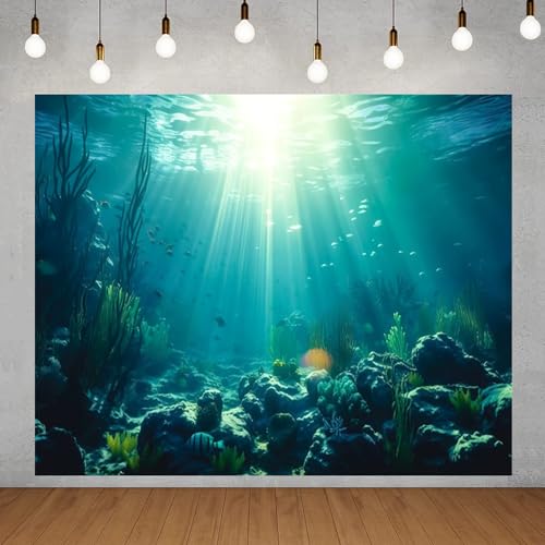 Under The Sea Backdrop 10x8ft Seabed Underwater World Ocean Photography Background Under The Sea Birthday Party Banner Decorations Photoshoot