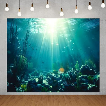 Under The Sea Backdrop 10x8ft Seabed Underwater World Ocean Photography Background Under The Sea Birthday Party Banner Decorations Photoshoot
