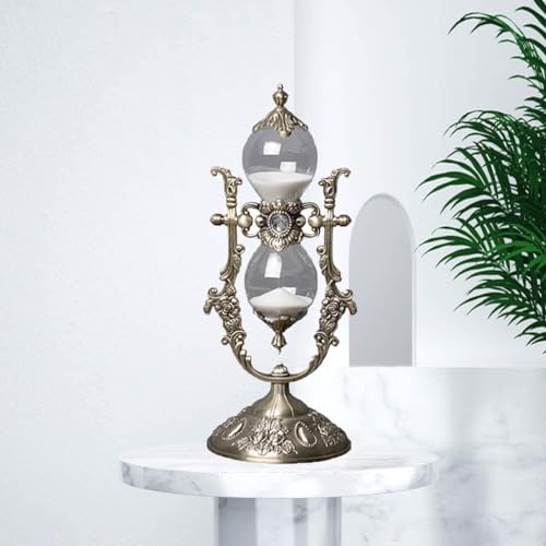 Sand Timer 30 Minutes,Sanduhr Deko,Hour Glass,Metal Vintage Hourglass,for Home Decoration Office Desk Wedding Party Decor Kitchen Timer (White Sand) - color: D White Sand, size: 30 Min