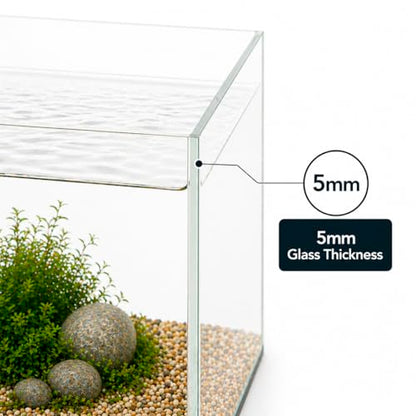 Aquatop High Clarity Low Iron Glass Cube Aquarium - Up to 11.3 Gallons - High-Grade German Silicone - Ideal for Salt and Freshwater Aquariums - size: 11.3 Gal