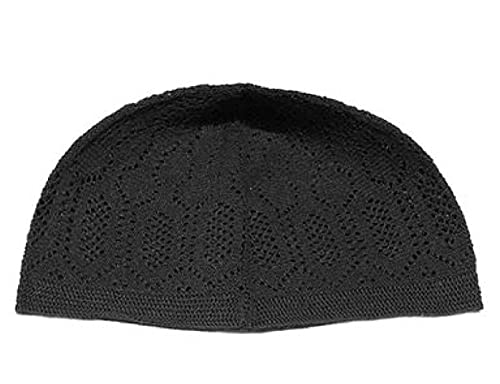 Craftsman White Eid Koofi Kufi Cap Mens Muslim Designer Stretchable Prayer Topi. Ramadan