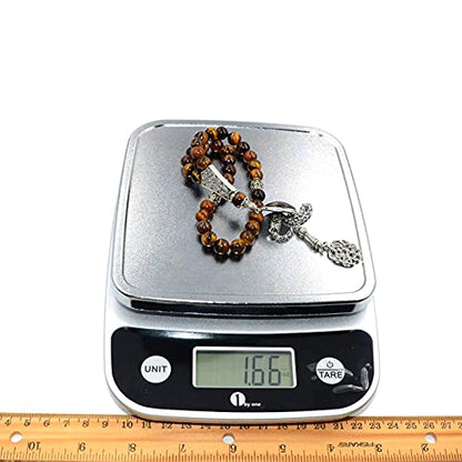 Design -Tiger Eye Stone Series Worry Beads - Prayer Beads (8 mm-33 Beads) Tesbih-Tasbih-Tasbeeh-Misbaha-Masbaha-Subha-Sebha-Sibha-Rosary (Allah Tassel- Collection (8 mm -33 Beads)) - color: Allah Tassel- Collection (8 mm -33 Beads)