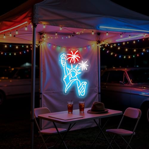 Statue Of Liberty Neon Sign Patriotic Holiday Wall Decor-10.9" x 16.9" - color: Statue of Liberty