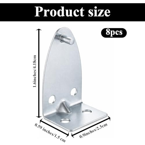 8 Pcs Hold Down Brackets Blinds Brackets Silver with Screws | Metal, Bottom Rail Holder, Replacements, Door Blind Bottom Rail Hold Clips, for Horizontal Shades, Windows Doors