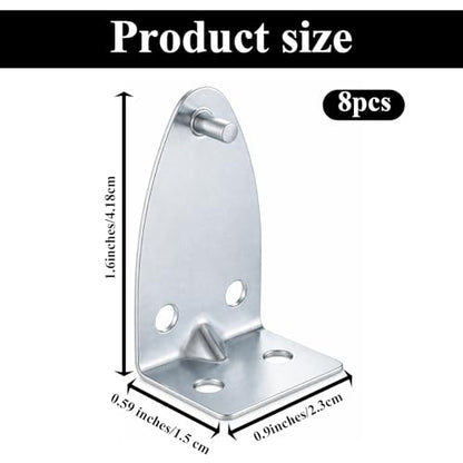 8 Pcs Hold Down Brackets Blinds Brackets Silver with Screws | Metal, Bottom Rail Holder, Replacements, Door Blind Bottom Rail Hold Clips, for Horizontal Shades, Windows Doors