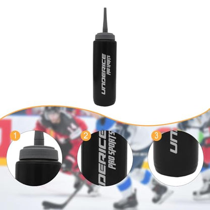 Sports Squeeze Water Bottle Water Cup Leakproof Long Nozzle Drink Bottle for Exercise Boxing Fitness Football Ice Hockey, Black