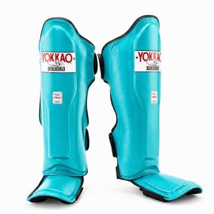 YOKKAO Matrix Muay Thai Kickboxing MMA Shin Guards with Knee Guards - color: Tiffany, size: Medium