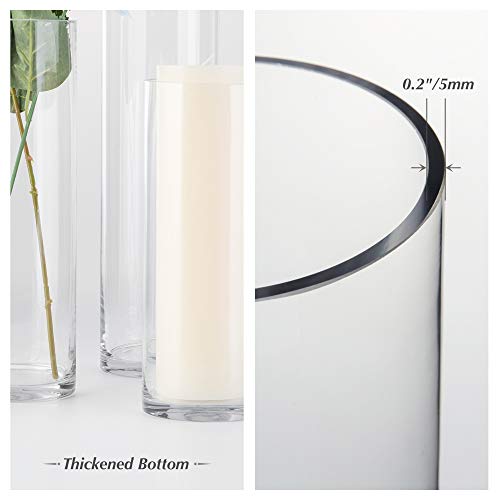 WGV Cylinder Vase, 3" W x 3" H, Clear Skinny Narrow Glass Candle Holder Bud Floral Container Planter Terrarium for Wedding Party Flowers Centerpieces Home Office Decor, 1 Piece - size: 3"x3"H