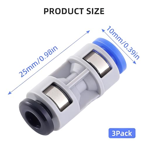 PTFE Tube Coupler for 3D Printer, Pneumatic Push-to-Connect Fitting – Connects PTFE Tube Between Buffer and Tool Head, Replacement Connector for P1 X1 X1C P1P P1S Series