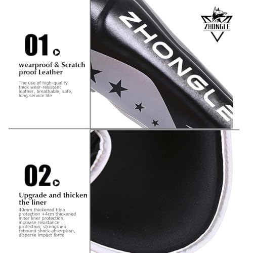 Pro MMA Shin Guards 12mm High-Density Foam, Adjustable Strap & Full Instep Protection for Muay Thai/Kickboxing - size: X-Large
