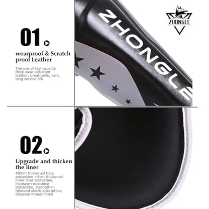 Pro MMA Shin Guards 12mm High-Density Foam, Adjustable Strap & Full Instep Protection for Muay Thai/Kickboxing - size: X-Large