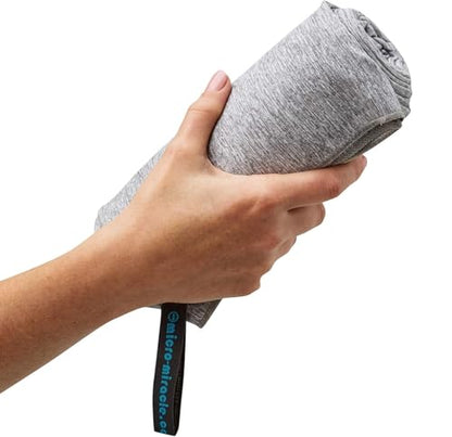 XL 여행용 타월 - 2in1 대형 빠른 건조 엑스트라 소프트 극세사, 13가지 색상, 체육관, 수영 연습, 여행, 배낭여행, 캠핑, RV, 해변, 비상 가방, 기숙사, 작은 집, 밴 또는 캠핑카용 경량 - color: 그레이 말
