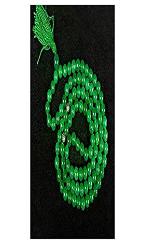 Green Onyx Gemstone Round Smooth 8 mm 99 Beads Islamic Religion Tasbih for Muslim Prayer, Dua, Mala Men Women Chain (Color : Green)