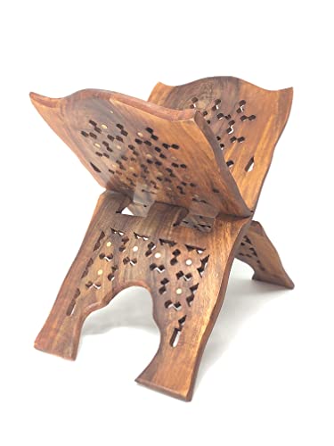 Wooden Quran Folding Stand/Rahel/Holder Book. حامل قرآن خشبي (Medium)