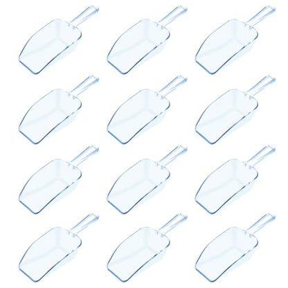 12 Pcs Blue Plastic Ice Scoop, Medium Multi Purpose Plastic Ice Scoop Sets, Ices Cube Scoops for Freezer Ices Machine Dry Goods Canisters Candy Buffet Kitchen Food Coffee Wedding Desserts（6.7 Inch） - color: Blue