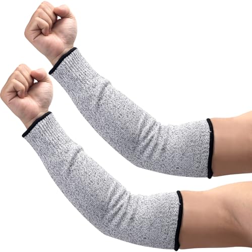 ANCIRS Cut Resistant Sleeves for Arm Protection, Gardening Sleeves, Dog Bite Safety Arm Sleeves - color: Grey-14.1"