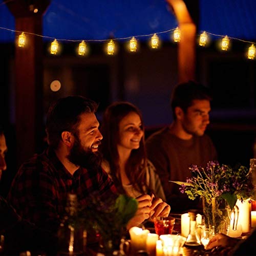 Ramadan Eid String Light - 9.8ft 20LEDs Eid Moon-star Pattern Metal Kerosene Mubarak Islam Decorative Indoor Lantern Lights with 2 Flash Modes for Muslim Islamic Home Garden Patio Decor Supplies - style: Metal Kerosene Lamp