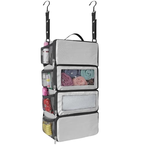 esouler Suitcase Organizer - Hanging Packing Cubes & Portable Collapsible Travel Shelves for Carry-on (Grey, Small) - color: Grey, size: Small