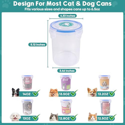 REFLYING Canned Dog Food Storage Lids Reusable Airtight Can Cover | Reusable airtight dog food can lids,Keeps wet food fresh,eliminates odor,Includes SUS 304 spoon and can opener - color: 1 Jar（L）+1 Spoon