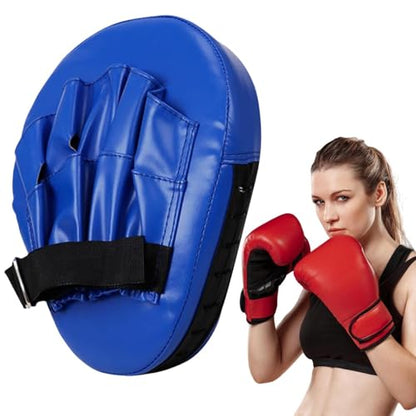 Boxing Pads Gloves Thick Adjustable Curved Focus Punching Mitts | Hand Target Training Hand Pads for Kickboxing Karate Thai - color: Blue