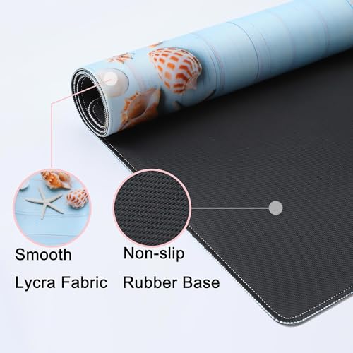 Desk Mat Pad,Large XXL Extended Mouse Pad Mat for Desktop Keyboard | 35''×15.6'' XXL Extended Gaming Mouse Pad with Non-slip Base Desk Matt Mousepad for Computer,Office,Keyboard and Laptop - color: C5-Sea Shell