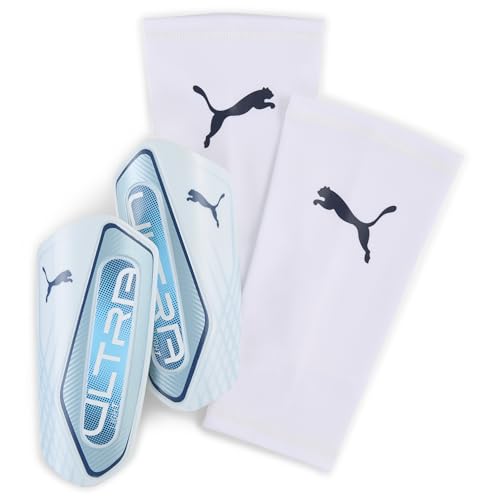 Puma Ultra Light Sleeve Soccer Shin Guards - color: Icy Blue-Blue Jewel, size: Small