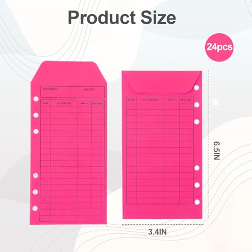 24 Pcs Cash Envelopes for Budgeting,Money Envelope for Cash Saving