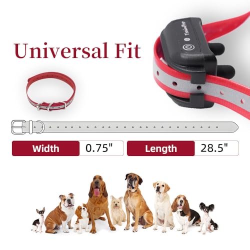 Waterproof TPU Replacement Strap for Dog Training Collar, 27.5 in - color: Red Reflect