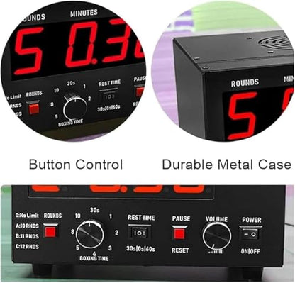 LED Digital Interval Timer for Gym, MMA, Boxing & Martial Arts Workouts - Perfect for Training, Fitness Goals & Countdown Timing (Blue) - color: Blue