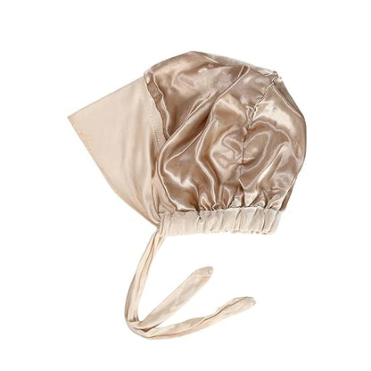 Women Under Hijab Cap Islamic Underscarf Turbans for Women Solid Color Hijab Bonnet Caps Muslim Scarf Inner Cap - color: Black+beige