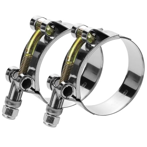 2 Pack 3.5" T-Bolt Hose Clamps, 304 Stainless Steel Turbo Intake Clamp, Working Range 3.74"-4.06"(95-103mm) for 3.5" I.D. Hose with 5mm Wall Thickness.(Measure your hose O.D. before buying) - size: 3.5" hose clamp 95mm-103mm (3.74"-4.06")