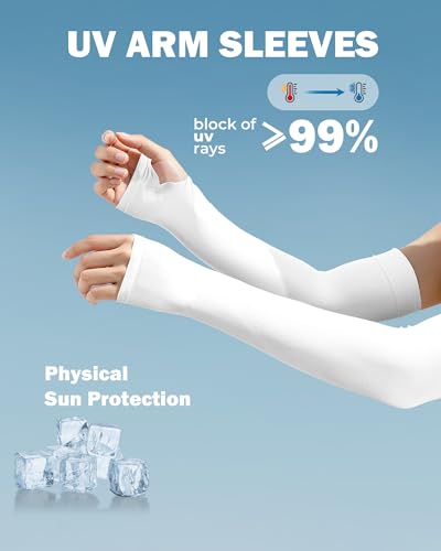 Arm Sleeves for Men Women UV Sun Protection Compression Arm Warmer Tattoo Cover Up, Sports Golf Cooling Sleeves - color: 4 Pairs_black+white