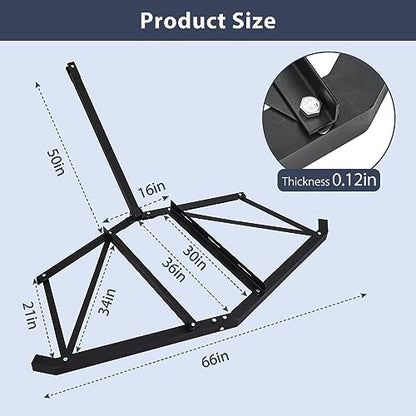 Garvee Heavy-Duty 66" Driveway Drag Grader, w/ 3 Sets Adjustable Bolts & 2 Reinforced Steel Bars, Tow-Behind Harrow with Pin Hitch, Least 100lbs - color: Black 66in