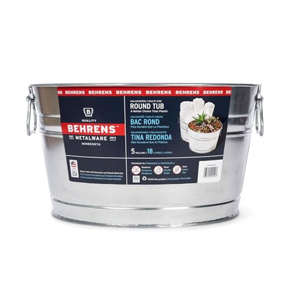 Behrens 5 Gallon Round Steel Tub (1 Tub) - style: 1 Tub