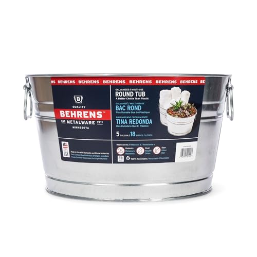 Behrens 5 Gallon Round Steel Tub (1 Tub) - style: 1 Tub