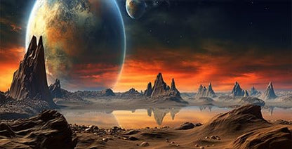 Dtekoj 30X12IN Cosmic Aquarium Background, Cool Parallel Space Themed Fish Tank Background, Tropical Desert Terrarium Background with 8 EVA Double-Sided Tape - color: Outer Space, size: 30X12in/75X30cm